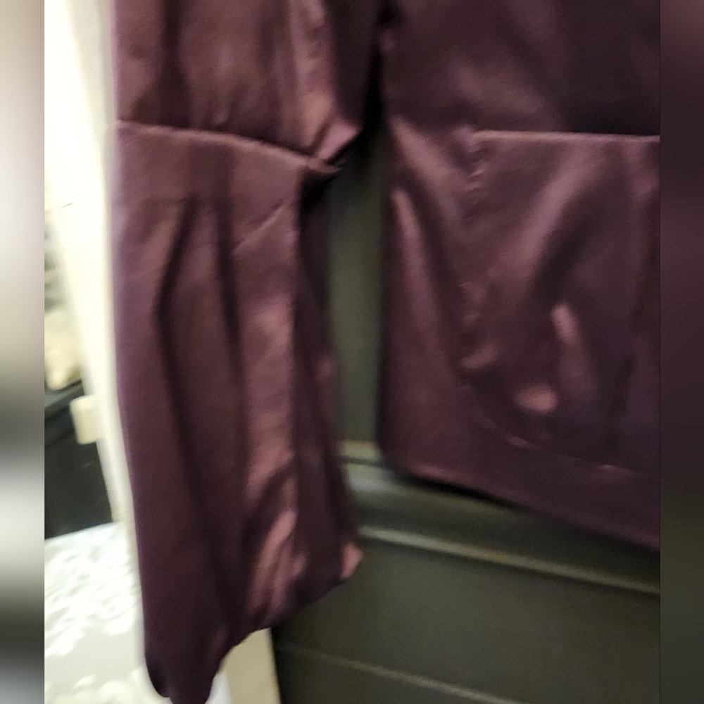 Joseph Ribkoff Double Collared Metallic Sheen Purple Blazer - Picture 2 of 8